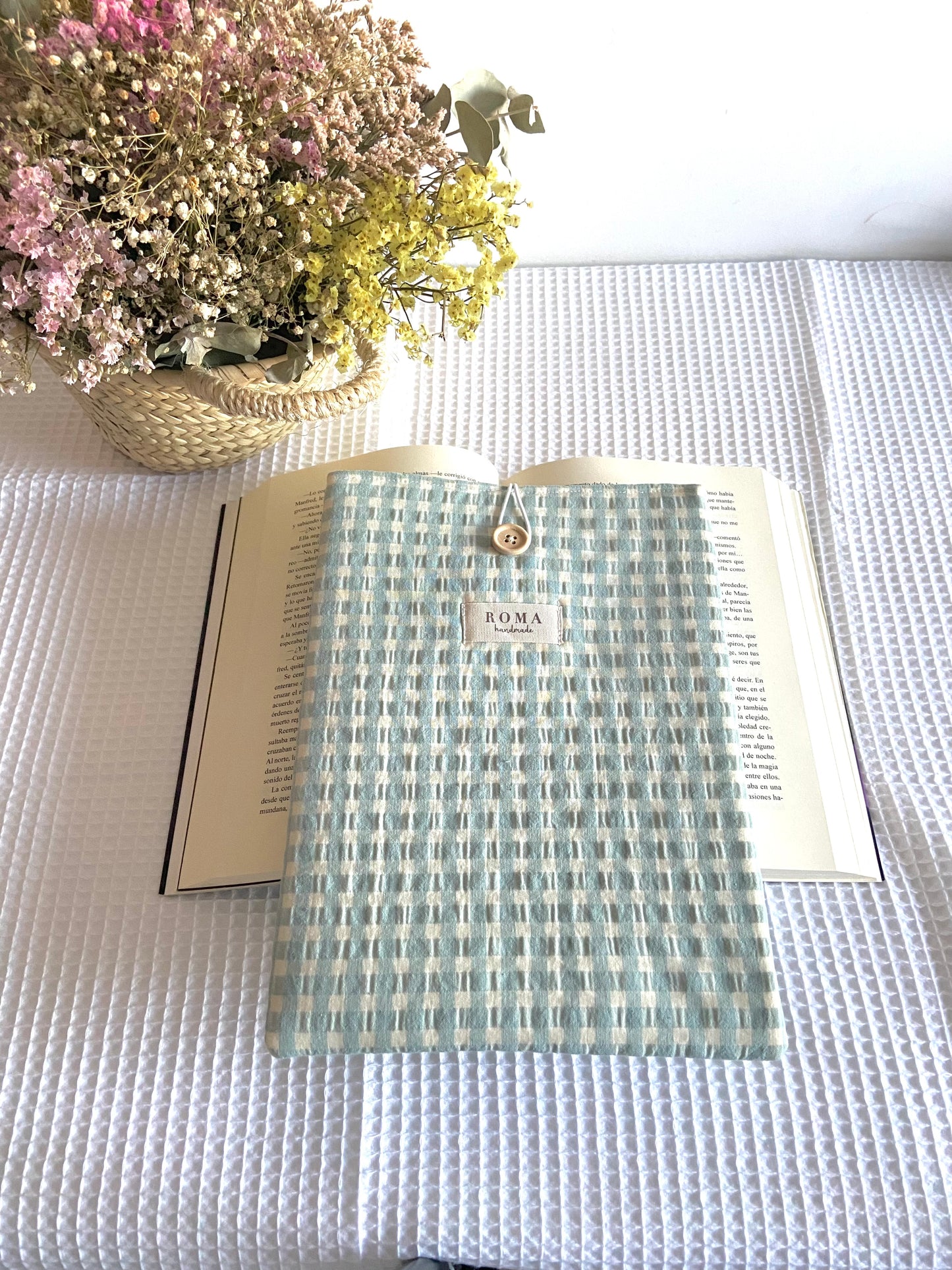 Funda libro VICHY AZUL AQUA