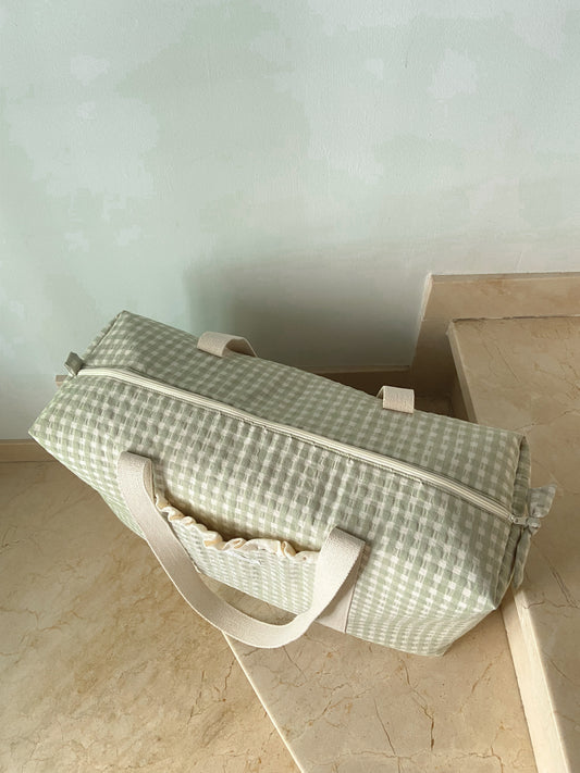 Bolso viaje o deporte - VICHY VERDE + Golden