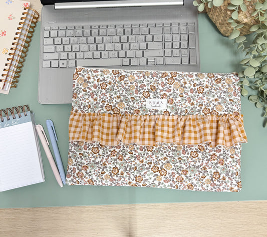 Funda ordenador o tablet BRUNA + VICHY CARAMELO