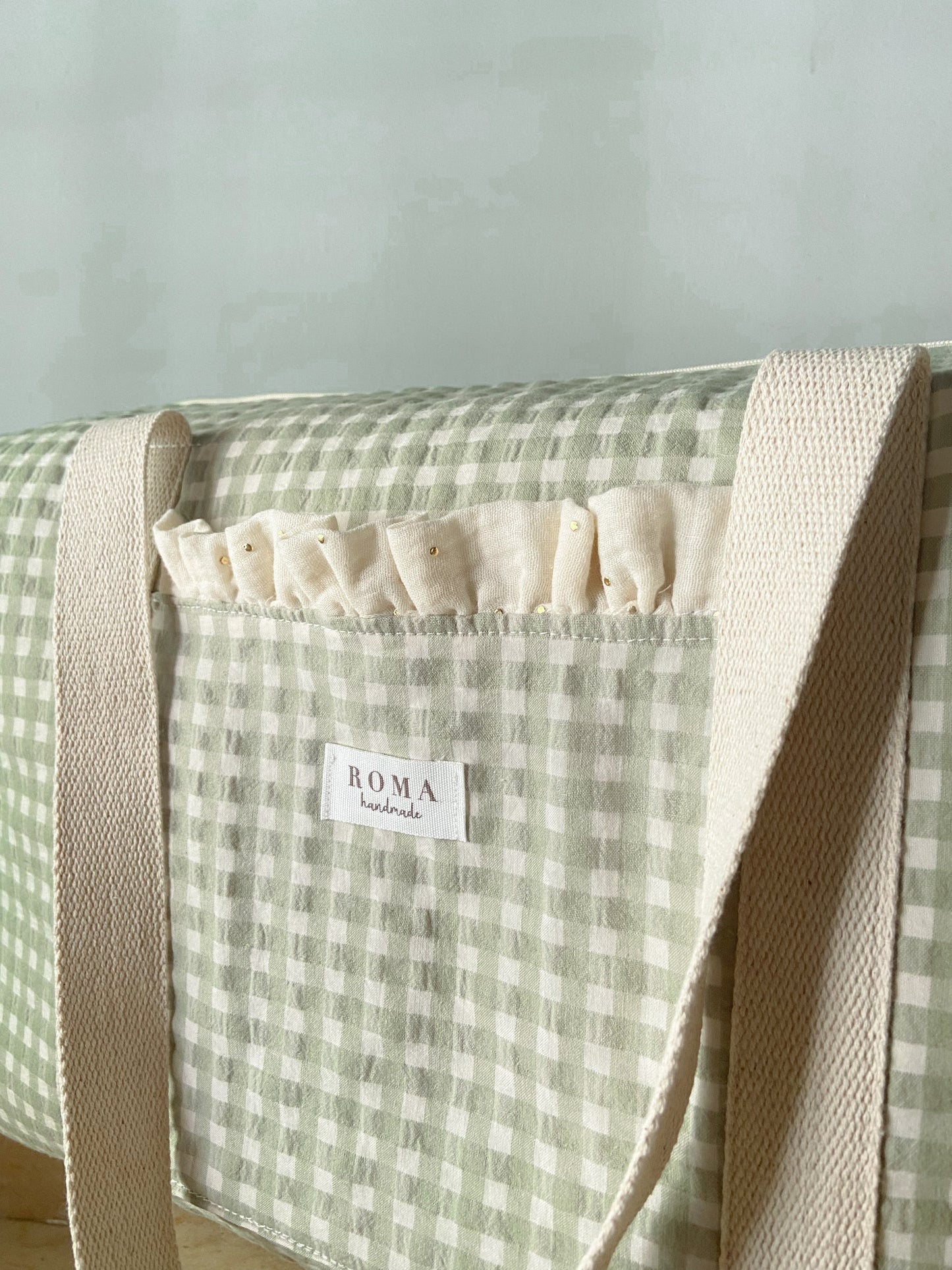 Bolso viaje o deporte - VICHY VERDE + Golden