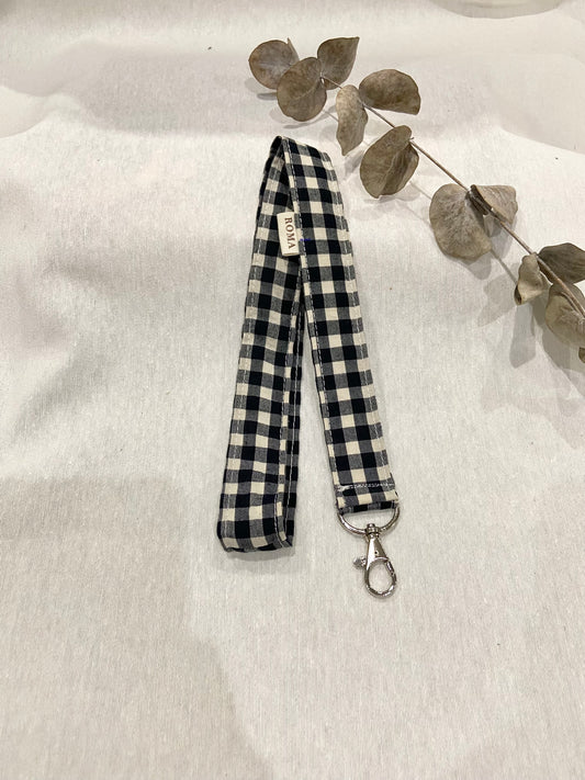 Cuelgallaves - lanyard VICHY NEGRO