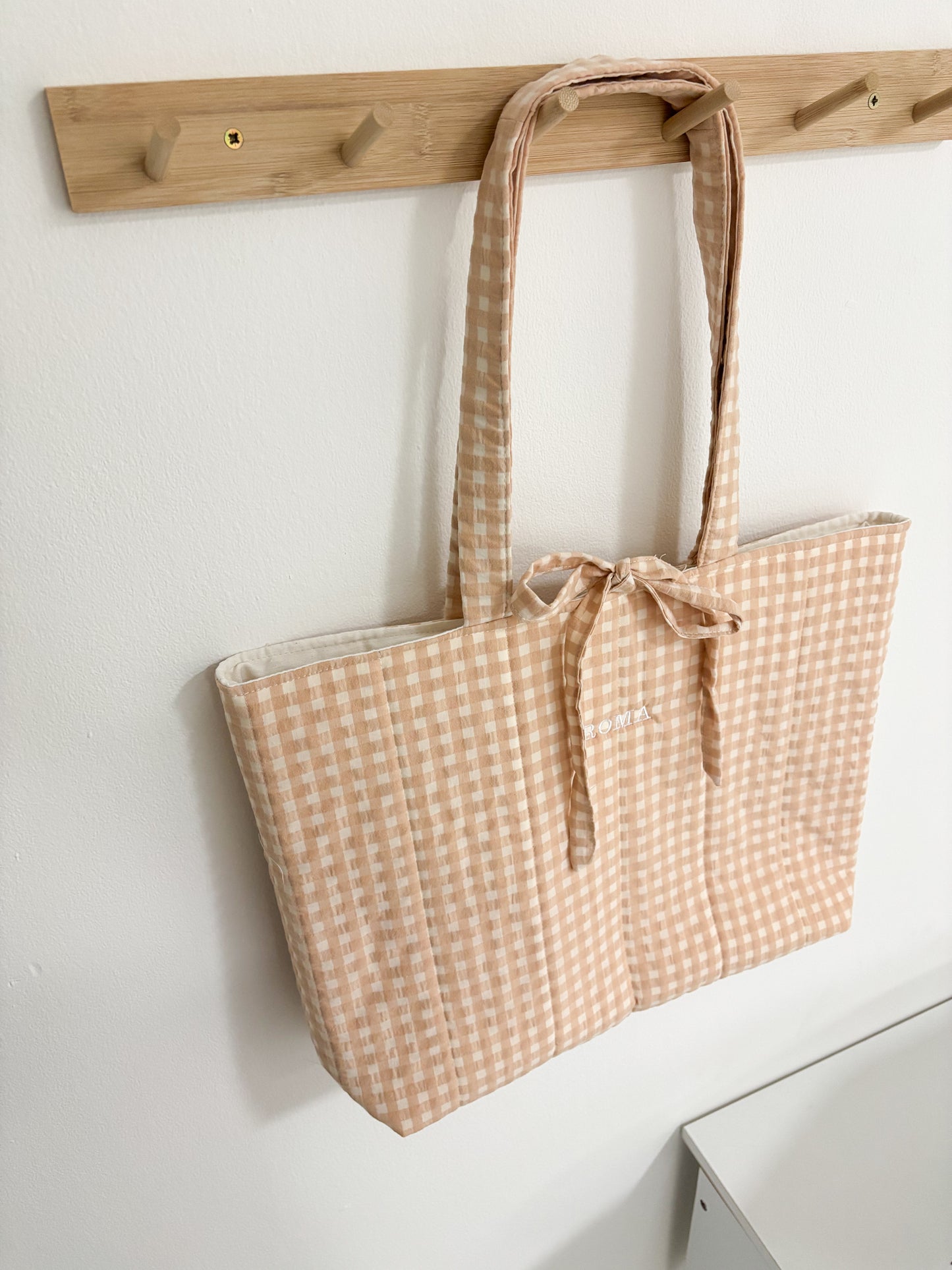 Bolso acolchado VICHY MELOCOTÓN