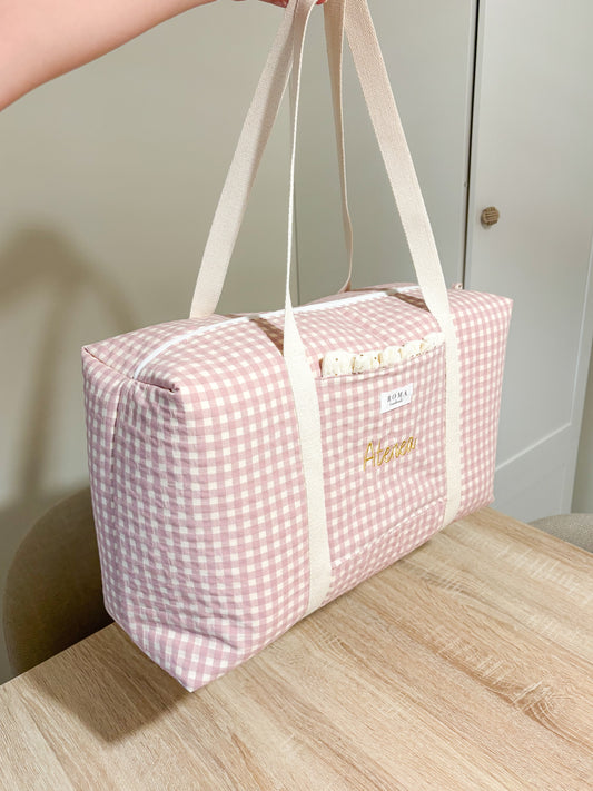 Bolso viaje o deporte - VICHY ROSA + Golden