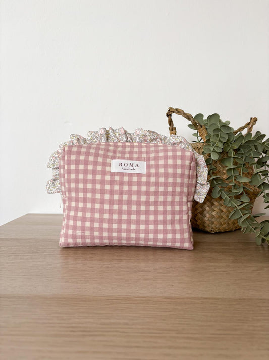 Neceser VICHY ROSA + volante JULIETA