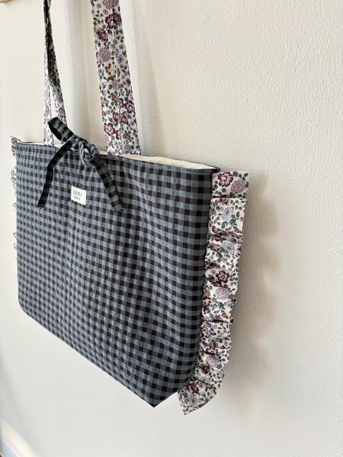 Bolso VICHY MARINO + volantes EMMA