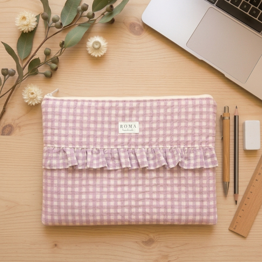 Funda ordenador o tablet VICHY ROSA + volante