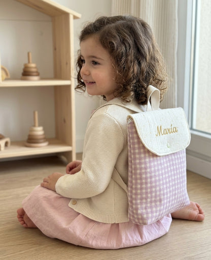 Mochila VICHY ROSA + GOLDEN