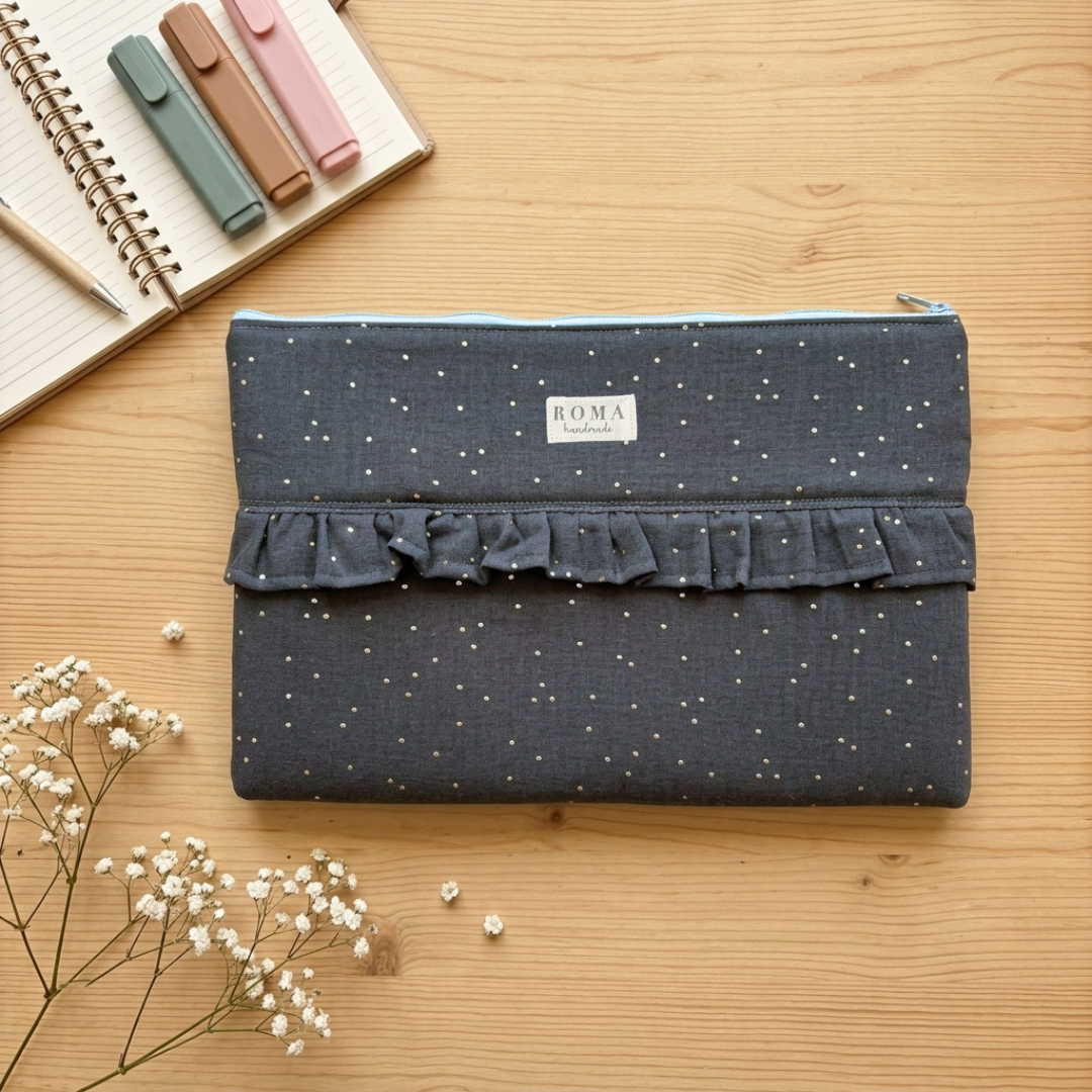 Funda ordenador o tablet GOLDEN GRIS + VOLANTE