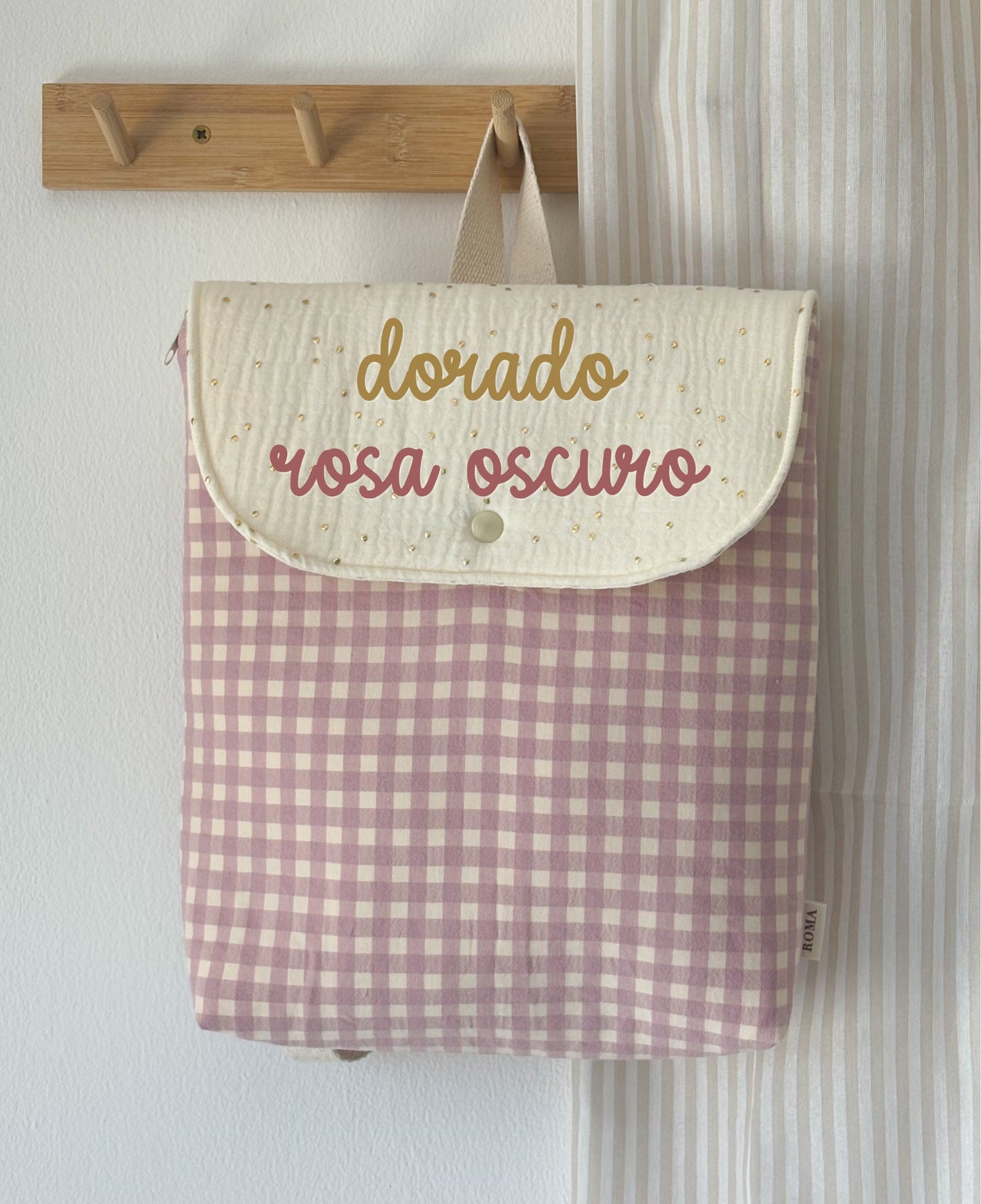 Mochila VICHY ROSA + GOLDEN