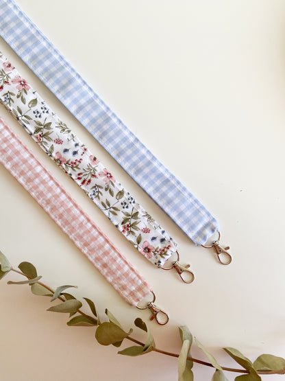 Cuelgallaves / lanyard - vichy rosa