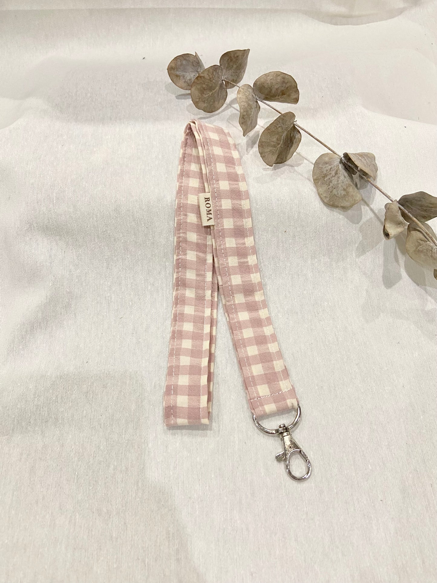 Cuelgallaves - lanyard VICHY ROSA