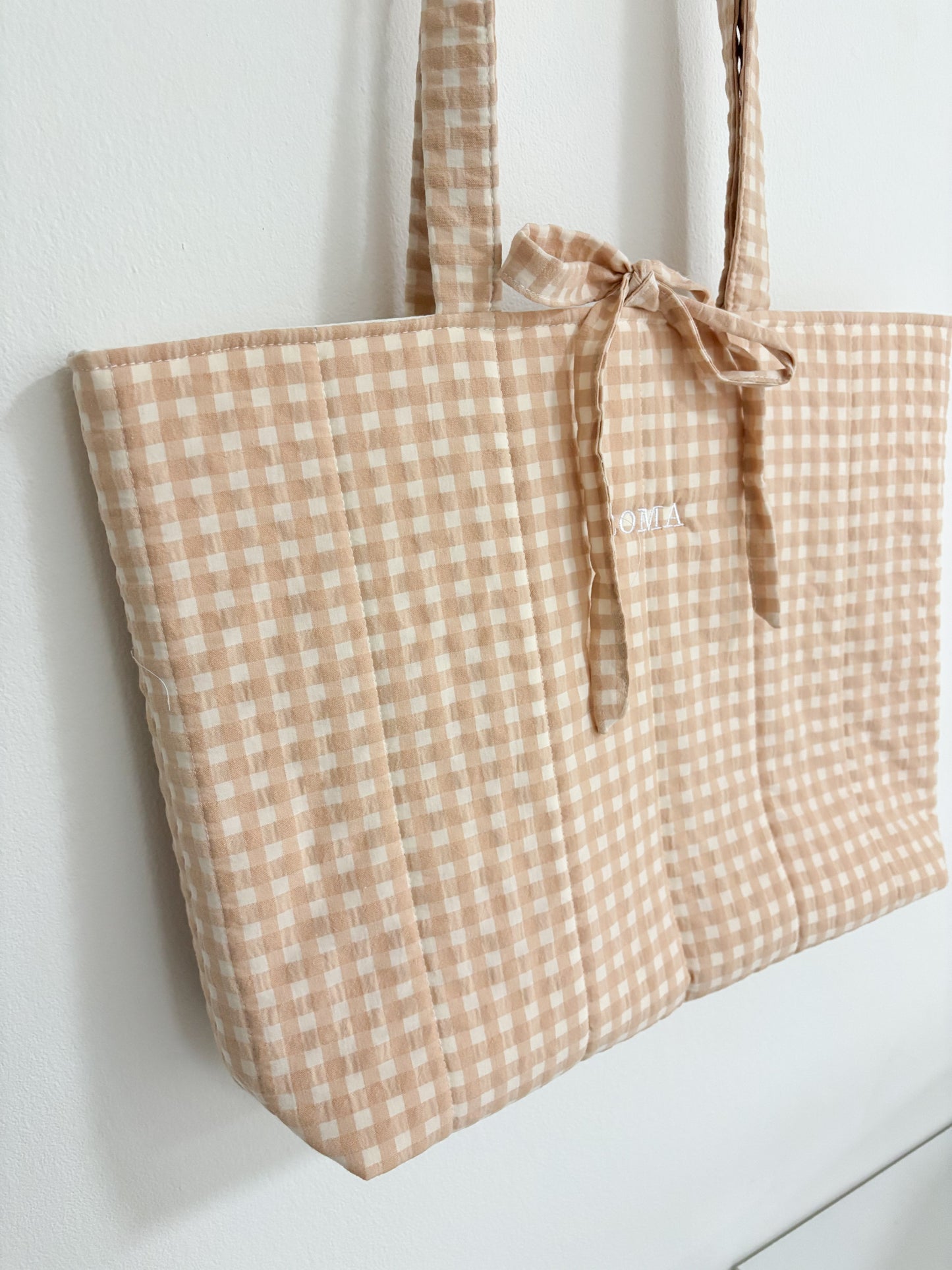 Bolso acolchado VICHY MELOCOTÓN