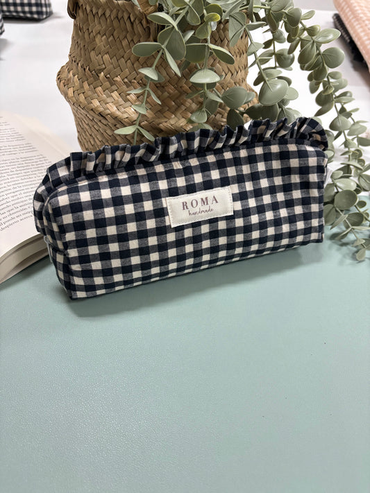 Estuche VICHY NEGRO + volante VICHY NEGRO