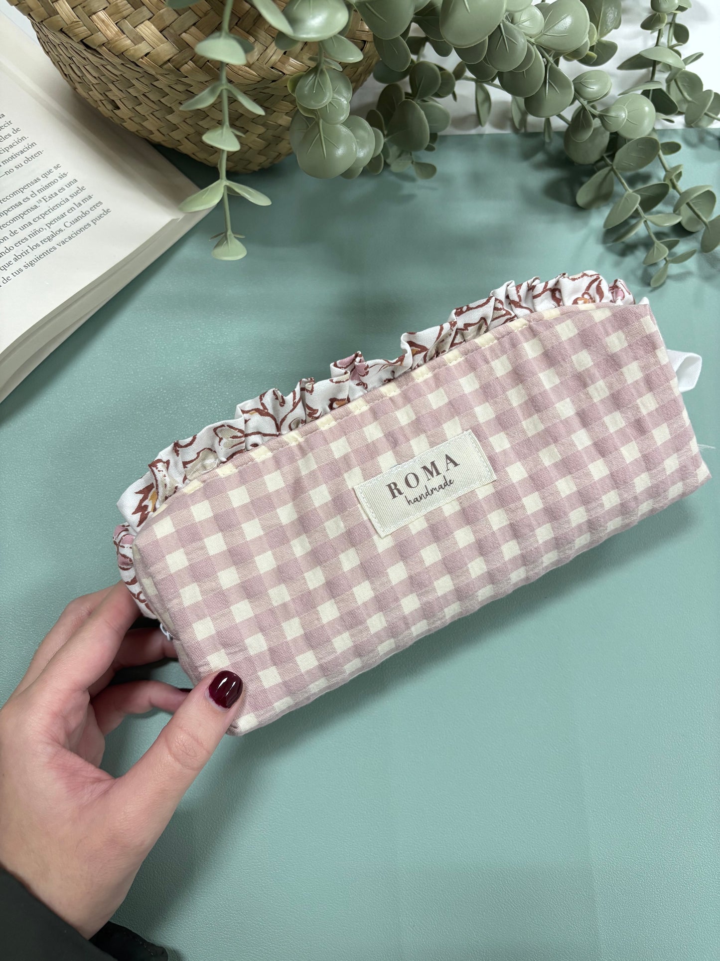 Estuche VICHY ROSA + volante AGATHA