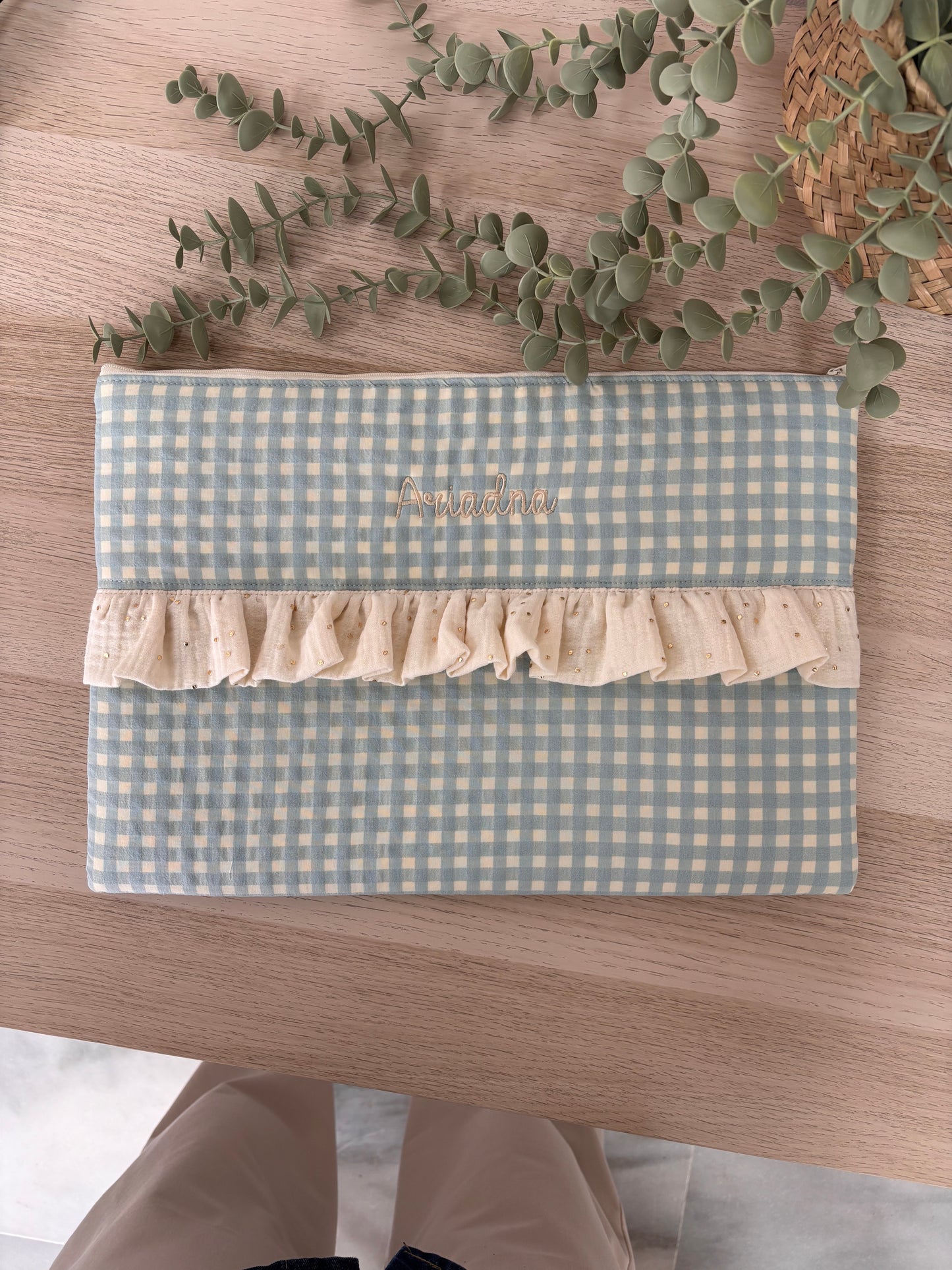 Funda ordenador o tablet VICHY AQUA + volante GOLDEN