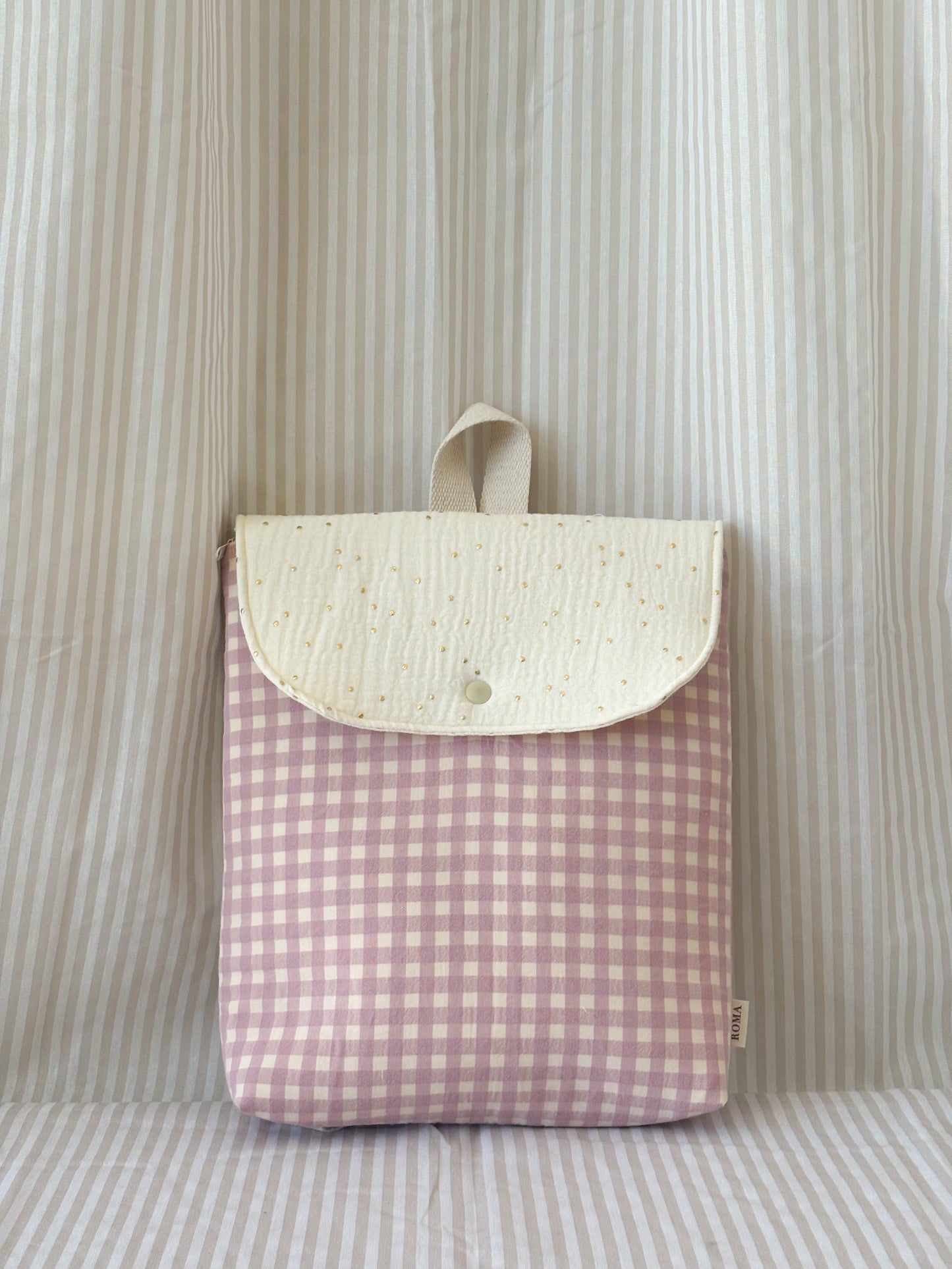 Mochila VICHY ROSA + GOLDEN