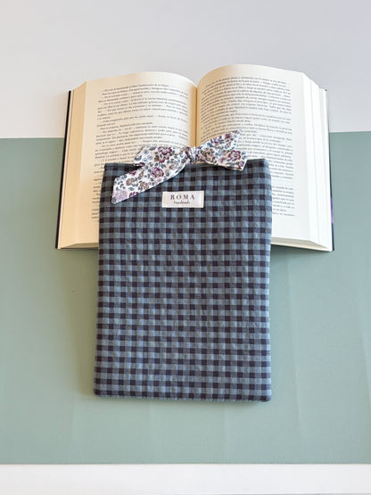 Funda para libro VICHY MARINO con lazo EMMA