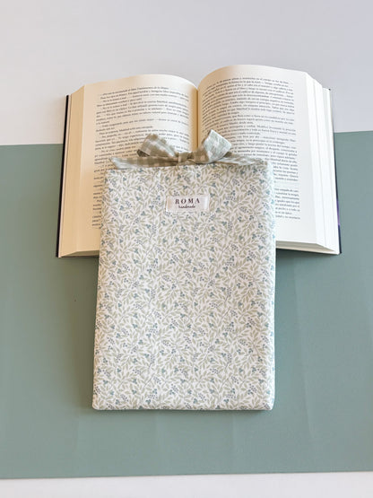 Funda para libro OLIVIA con lazo VICHY VERDE