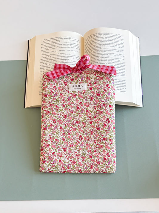 Funda para libro ZOE con lazo VICHY FRESA