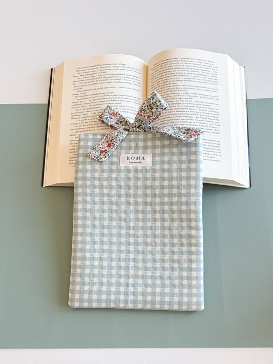 Funda para libro VICHY AQUA con lazo MARTINA