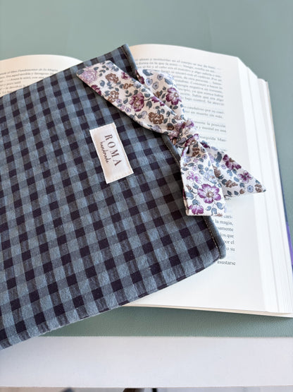 Funda para libro VICHY MARINO con lazo EMMA