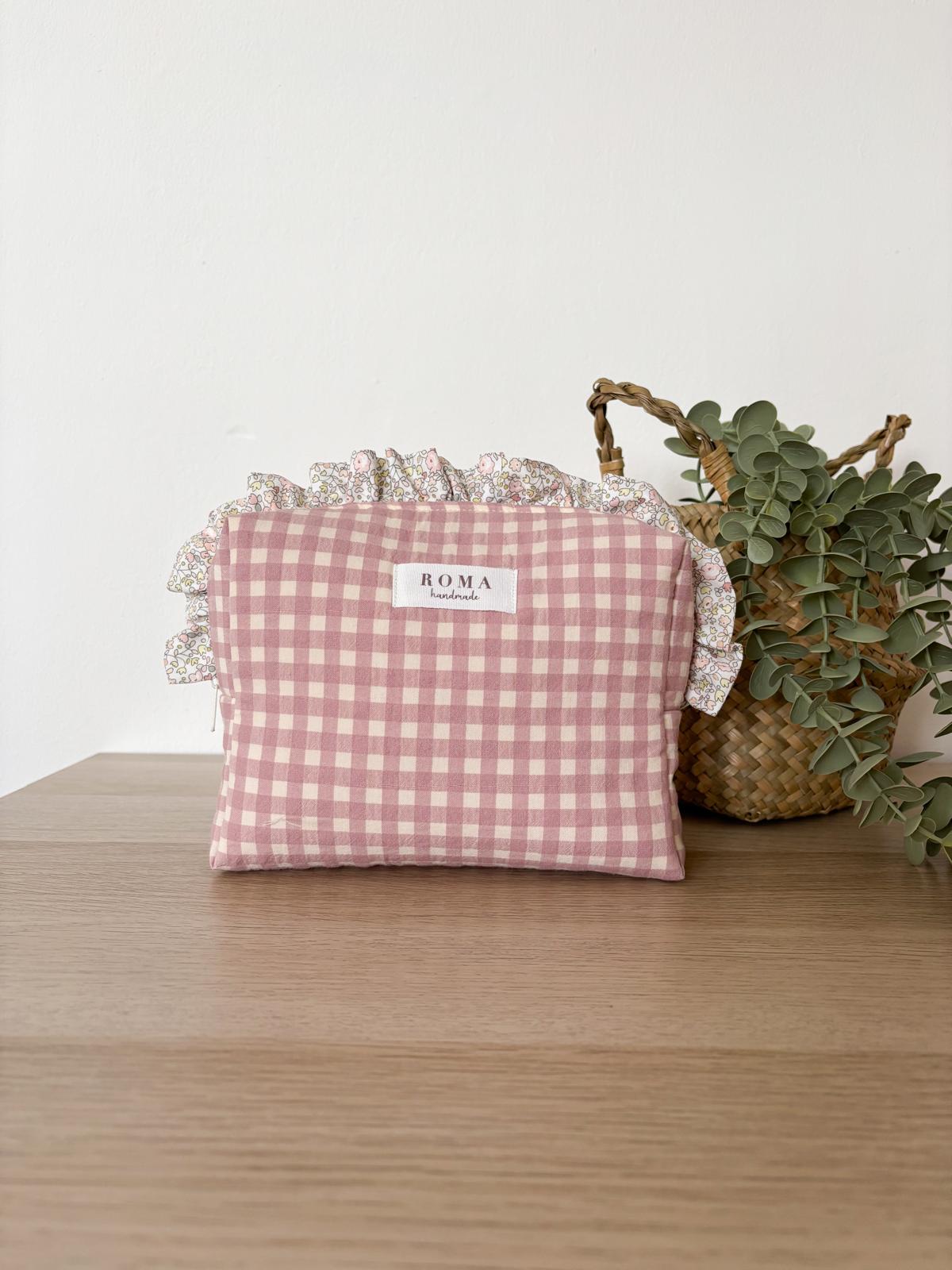 Neceser VICHY ROSA + volante JULIETA