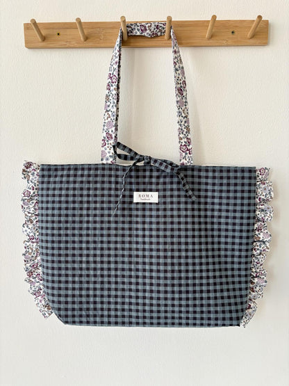 Bolso VICHY MARINO + volantes EMMA