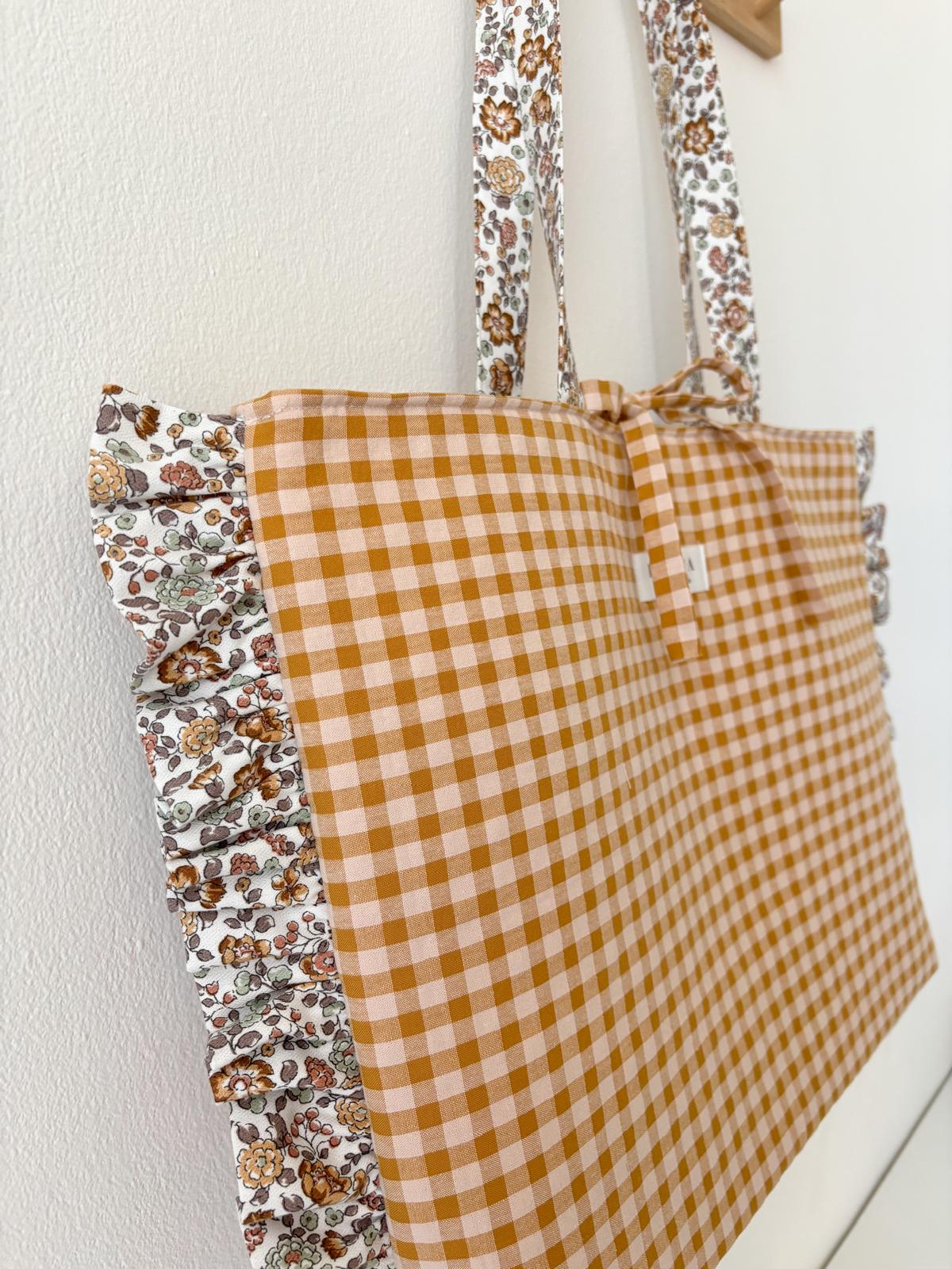 Bolso VICHY CARAMELO + volantes BRUNA