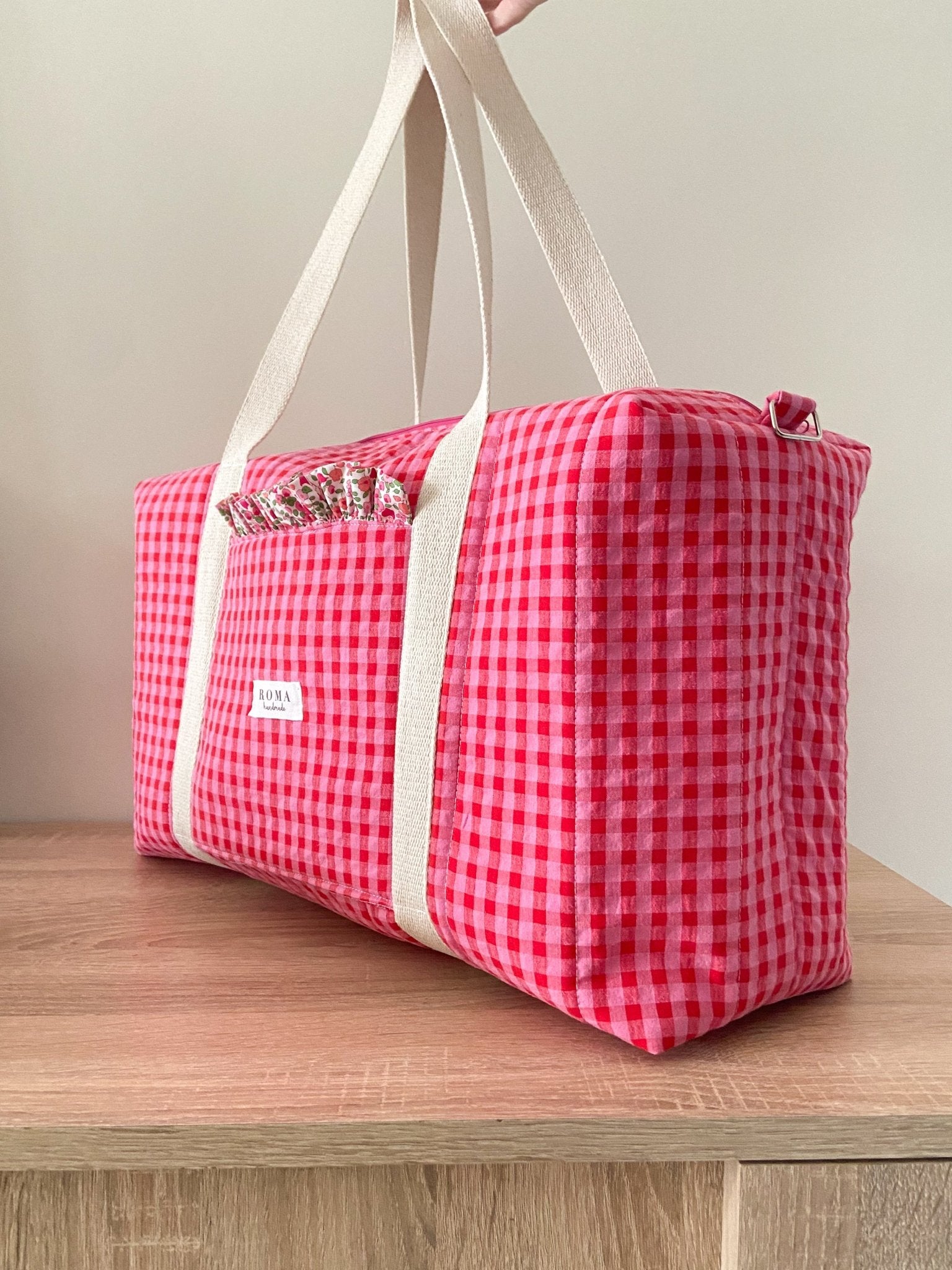 Bolso viaje o deporte - VICHY FRESITA + Beth hecho artesanalmente en España.