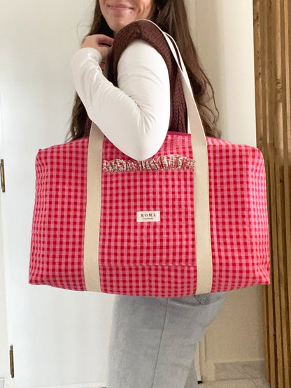 Bolso viaje o deporte - VICHY FRESITA + Beth hecho artesanalmente en España.