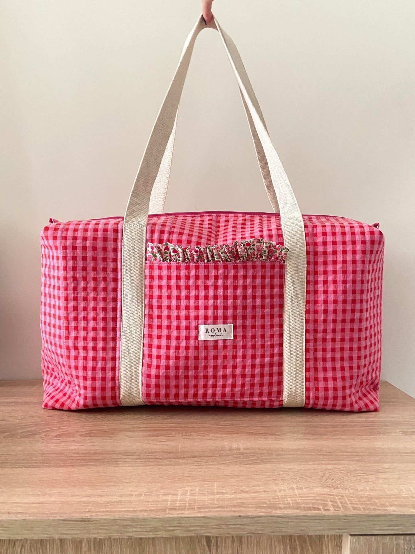 Bolso viaje o deporte - VICHY FRESITA + Beth hecho artesanalmente en España.