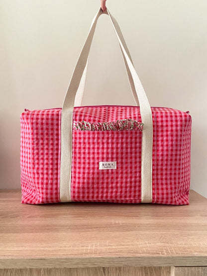 Bolso viaje o deporte - VICHY FRESITA + Beth hecho artesanalmente en España.