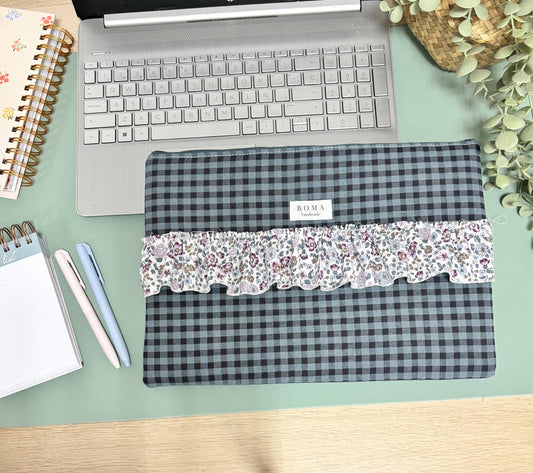 Funda ordenador o tablet VICHY MARINO + EMMA hecho artesanalmente en España.