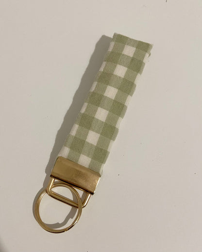 Llavero VICHY VERDE hecho artesanalmente en España.