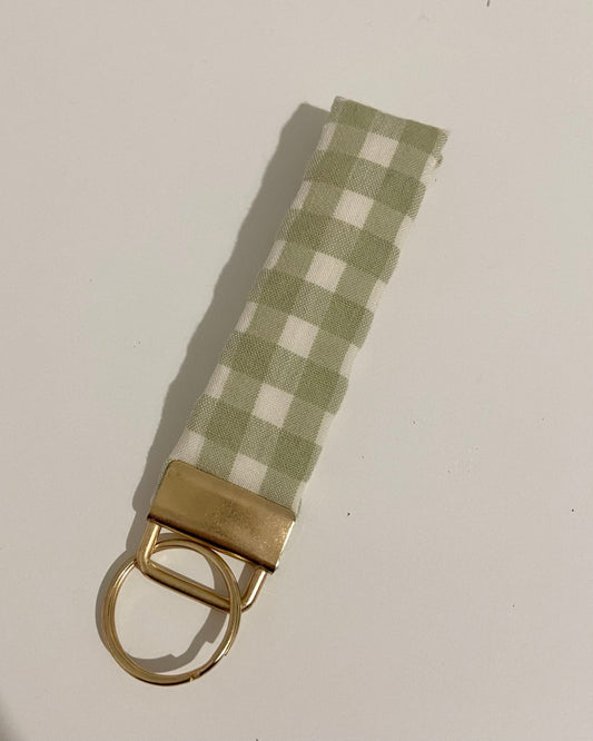 Llavero VICHY VERDE hecho artesanalmente en España.