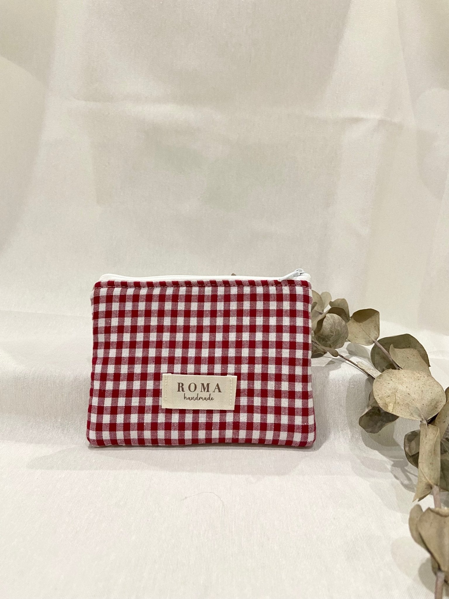 Monedero VICHY BURDEOS hecho artesanalmente en España.