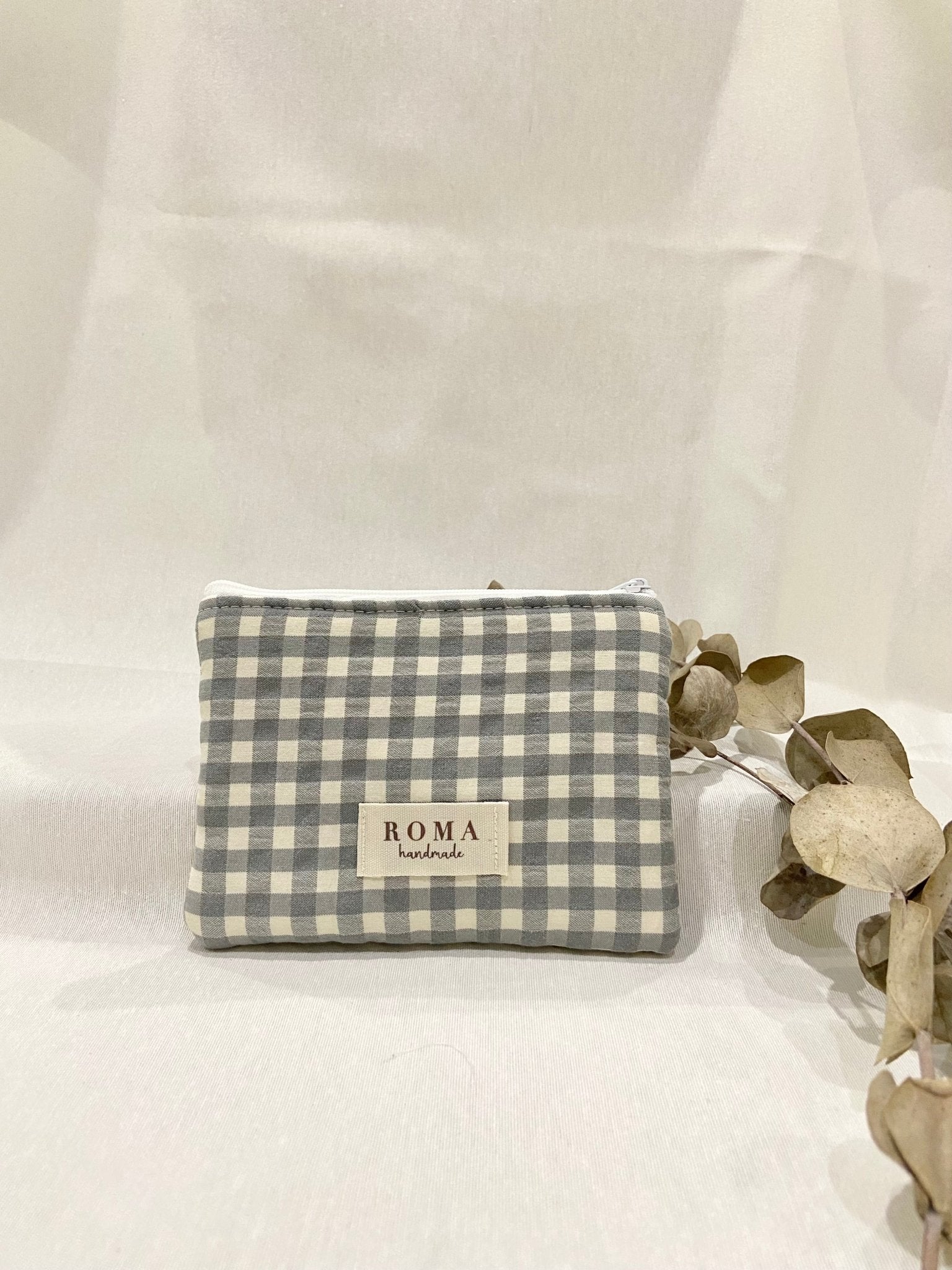 Monedero VICHY GRIS hecho artesanalmente en España.