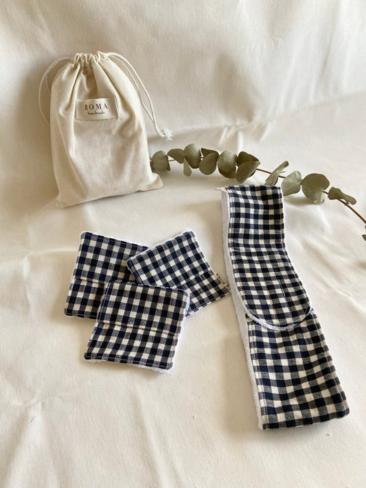 Pack Skincare reutilizables VICHY NEGRO hecho artesanalmente en España.