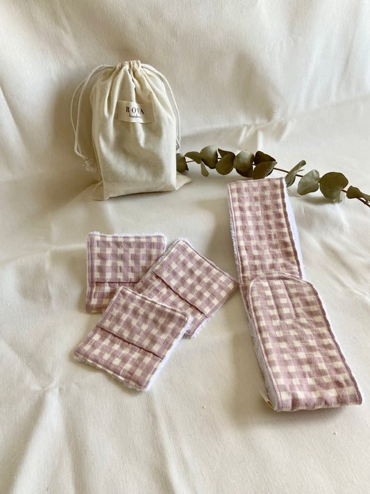 Pack Skincare reutilizables VICHY ROSA hecho artesanalmente en España.